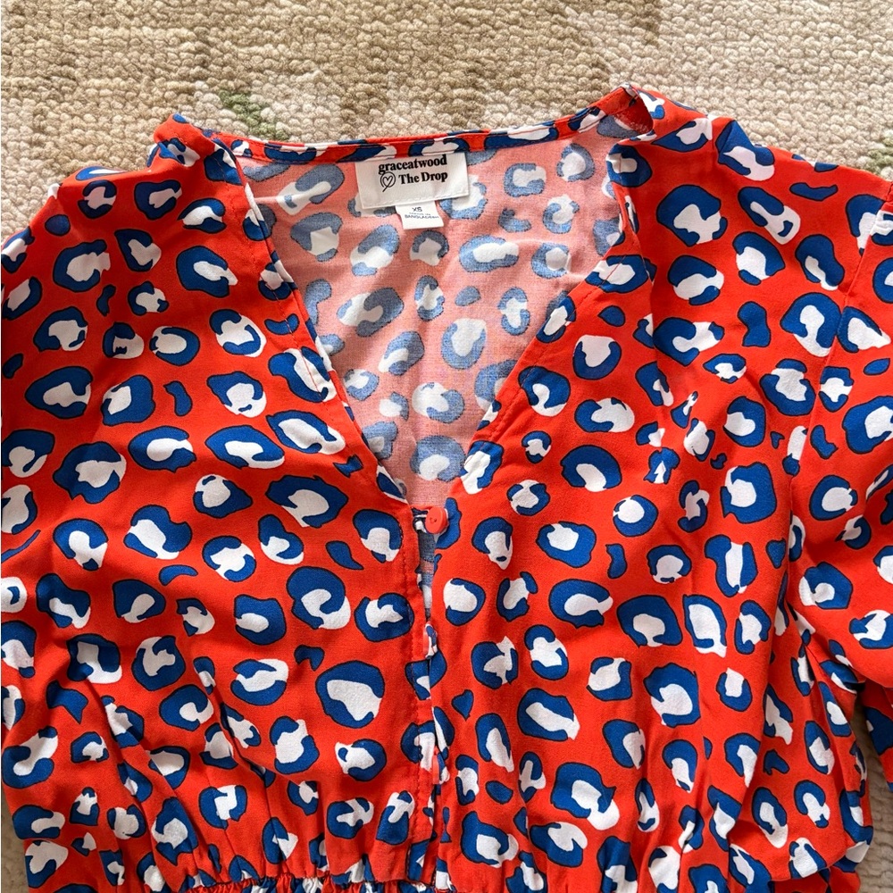 The Drop Grace Atwood Stylish Red Leopard Print Dress - Picture 3 of 6